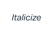 Text formatted in italics