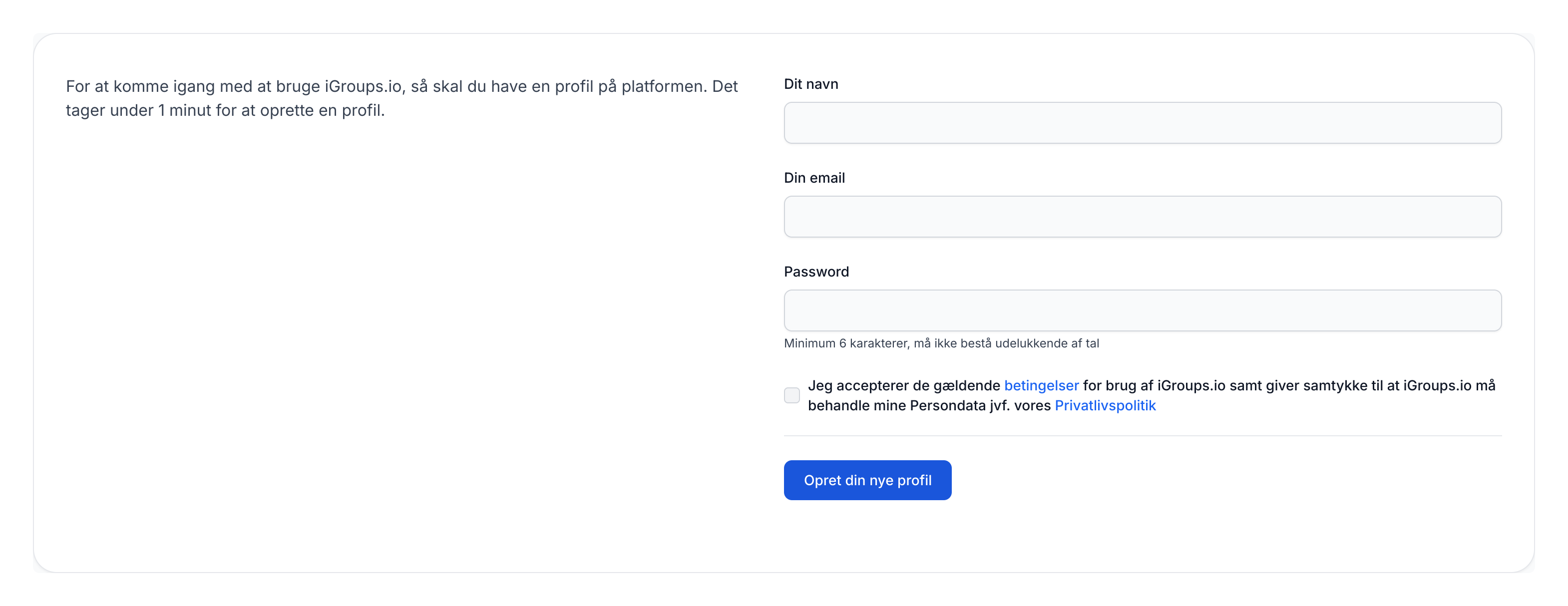 Opret profil