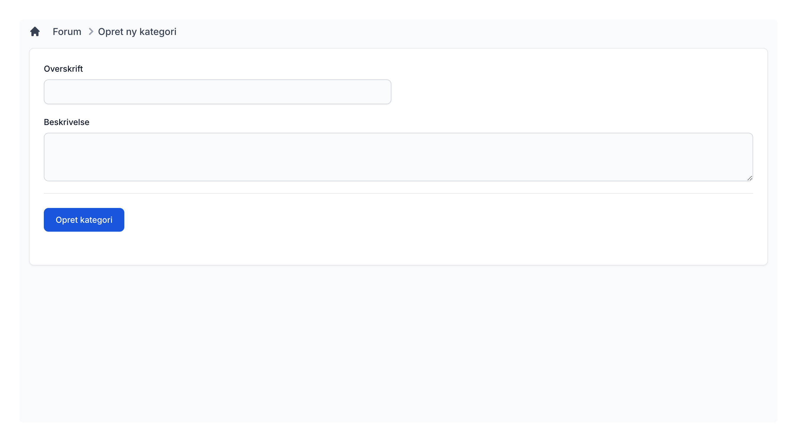Opret forumkategori